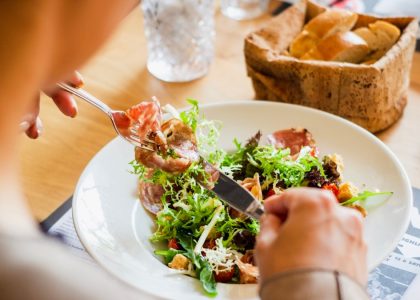 person eating food